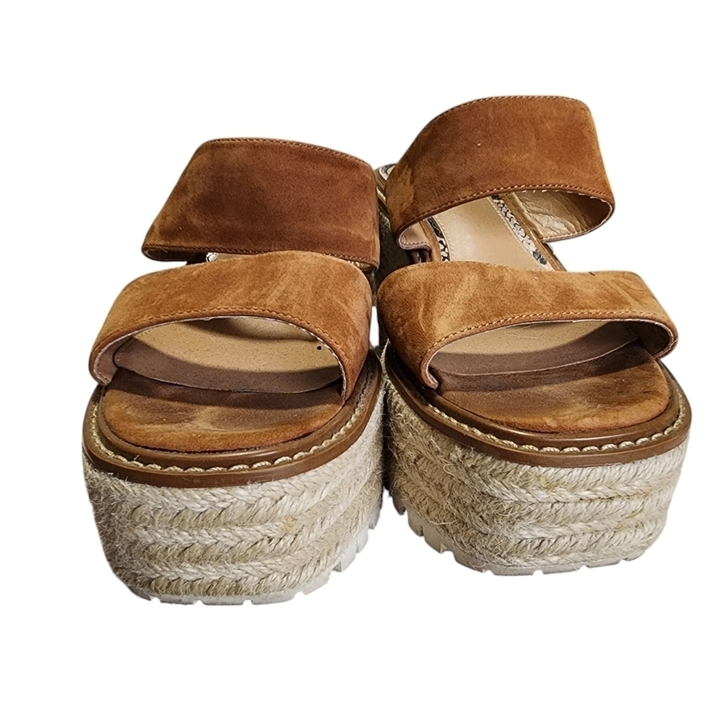 Sam Edelman Luca Tan Suede Platform Wedges with Espadrille Sole - 8M - Picture 5 of 10